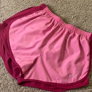 Pink Two-Tone Nike Dri-Fit Shorts - SIZE M